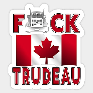 F-CK TRUDEAU SAVE CANADA FREEDOM CONVOY OF TRUCKERS RED LETTERS Sticker